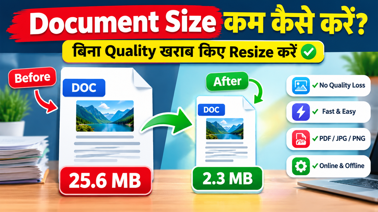 Document ka Size Kaise Kam Karein